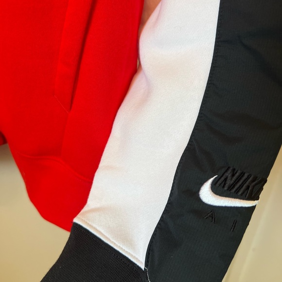 Nike Air full zip hoodie black red white block style Men’s size Medium - Picture 5 of 7